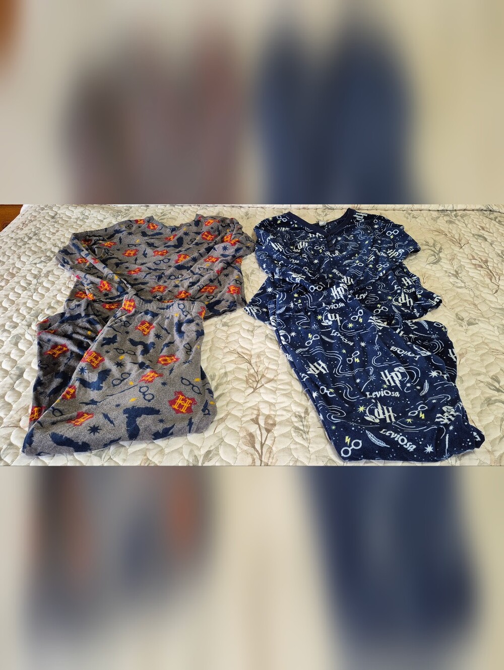 Womens Harry Potter Theme Pajama Sets - Navy & Gray
